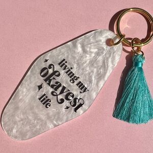 Positive Affirmations Resin Tassle Keychains